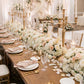 80"x18" Pre-Arranged Silk Flower Runner – White & Blush Roses, Hydrangeas, Baby's Breath & Pampas Gr