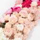 80"x18" Pre-Arranged Silk Flower Runner – White, Pink & Red Gradient Roses, Hydrangeas, Peonies & Ch