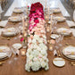 80"x18" Pre-Arranged Silk Flower Runner – White, Pink & Red Gradient Roses, Hydrangeas, Peonies & Ch