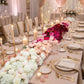 80"x18" Pre-Arranged Silk Flower Runner – White, Pink & Red Gradient Roses, Hydrangeas, Peonies & Ch