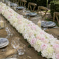 Pre-Arranged Silk Flower Table Runner 40"x16" Cream – Artificial Roses, Peonies, Hydrangeas & Chrysa