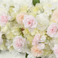 Pre-Arranged Silk Flower Table Runner 40"x16" Cream – Artificial Roses, Peonies, Hydrangeas & Chrysa