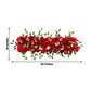 Pre-Arranged Silk Flower Table Runner 40"x16" Red – Artificial Roses, Peonies, Hydrangeas & Chrysant