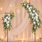 Pre-Arranged Silk Flower Table Runner 40"x16" White – Artificial Roses, Peonies, Hydrangeas & Chrysa