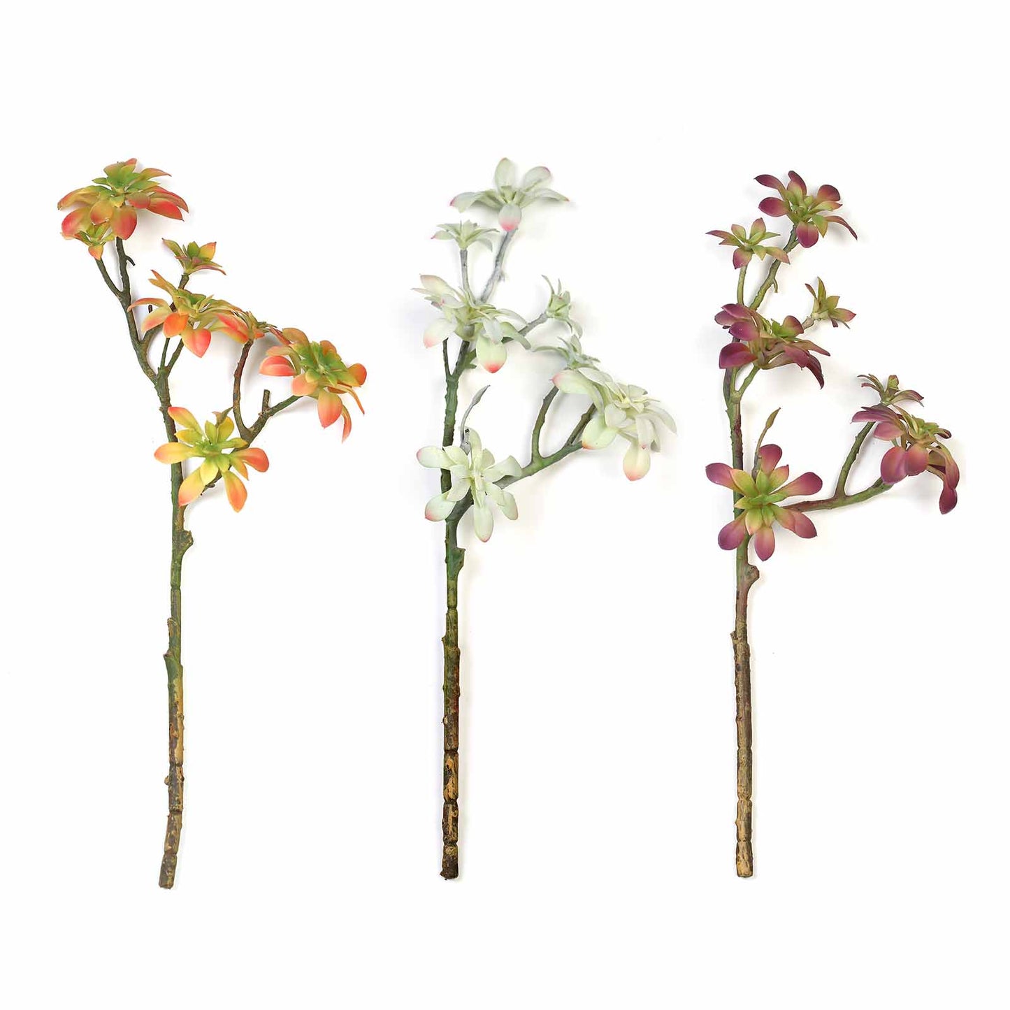 Assorted artificial aeonium spray succulent air plants in vibrant colors.