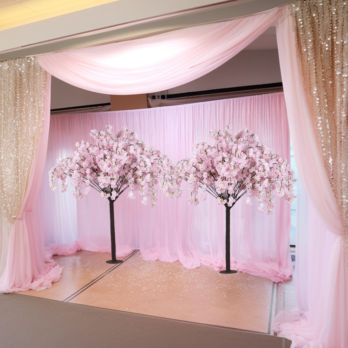 5ft Artificial Cherry Blossom Tree Blush – Silk Sakura Wishing Tree with Sturdy Metal Base & Realistic Fiberglass Trunk