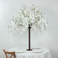 5ft Artificial Cherry Blossom Tree White – Silk Sakura Wishing Tree with Sturdy Metal Base & Realistic Fiberglass Trunk