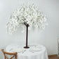 5ft Artificial Cherry Blossom Tree White – Silk Sakura Wishing Tree with Sturdy Metal Base & Realistic Fiberglass Trunk