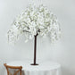 5ft Artificial Cherry Blossom Tree White – Silk Sakura Wishing Tree with Sturdy Metal Base & Realistic Fiberglass Trunk