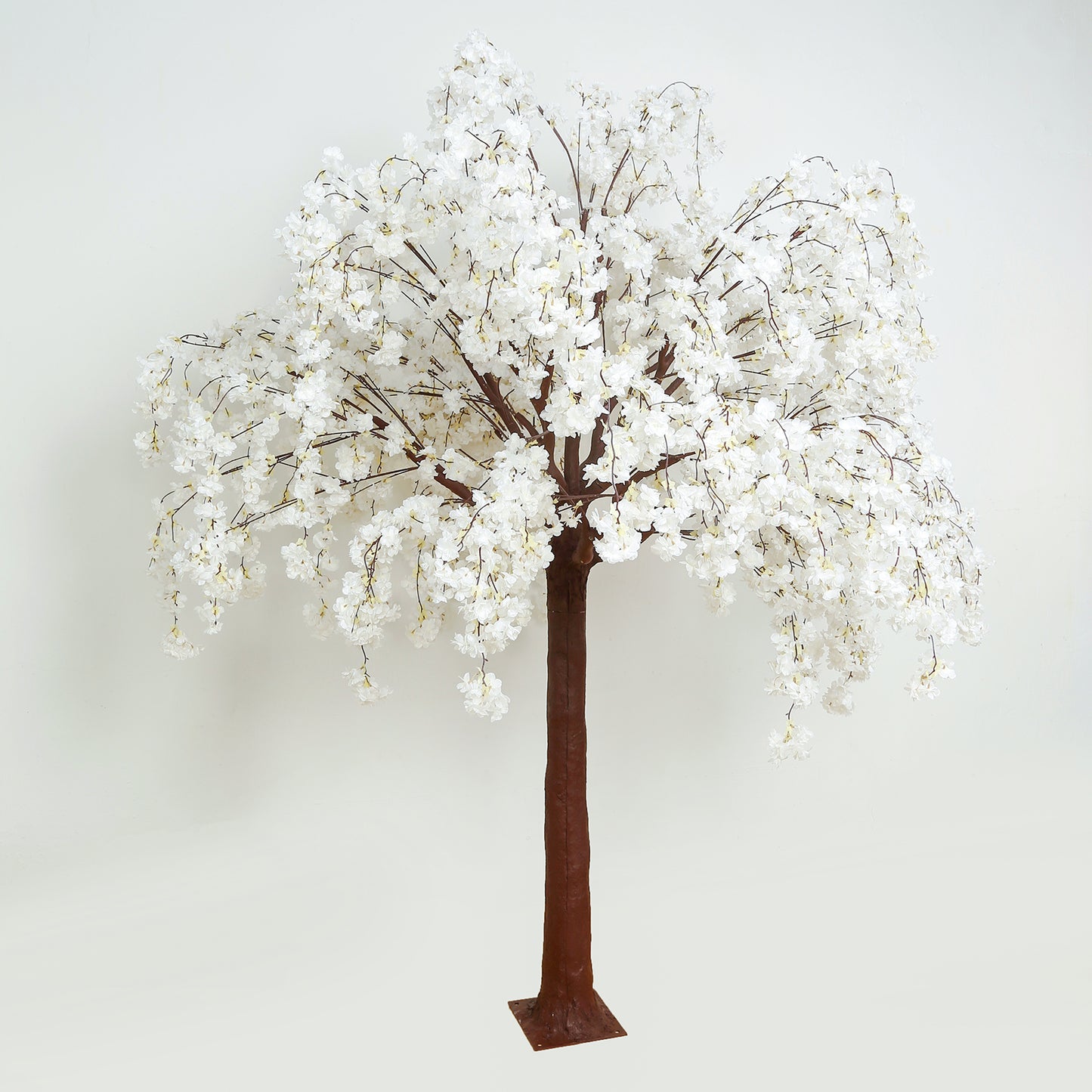 8ft Artificial Cherry Blossom Tree White – Silk Sakura Wishing Tree with Sturdy Metal Base & Realistic Fiberglass Trunk