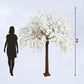 8ft Artificial Cherry Blossom Tree White – Silk Sakura Wishing Tree with Sturdy Metal Base & Realistic Fiberglass Trunk