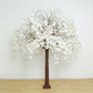 8ft Artificial Cherry Blossom Tree White – Silk Sakura Wishing Tree with Sturdy Metal Base & Realistic Fiberglass Trunk