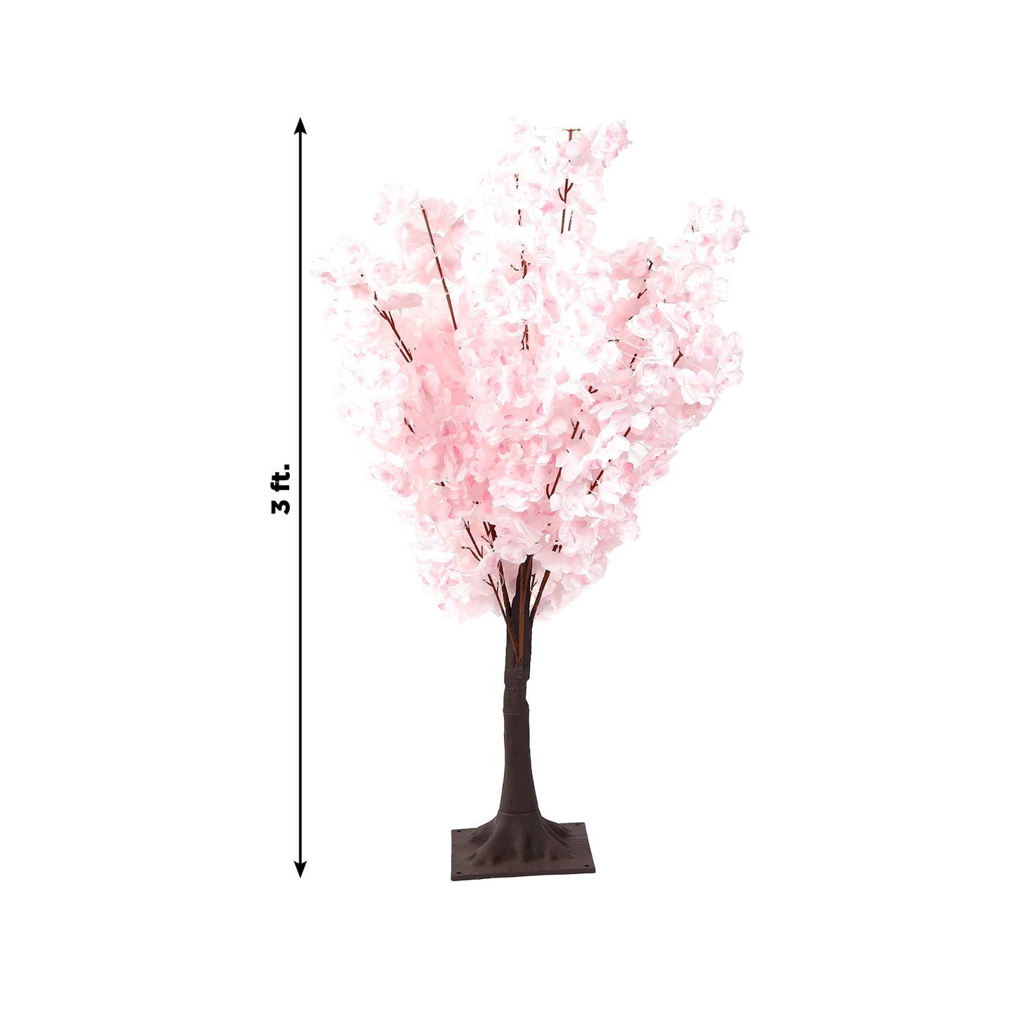 Silk Cherry Blossom Tree Centerpiece 3ft Blush – Lifelike Artificial Sakura Wishing Tree with Metal Base