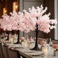 Silk Cherry Blossom Tree Centerpiece 3ft Blush – Lifelike Artificial Sakura Wishing Tree with Metal Base