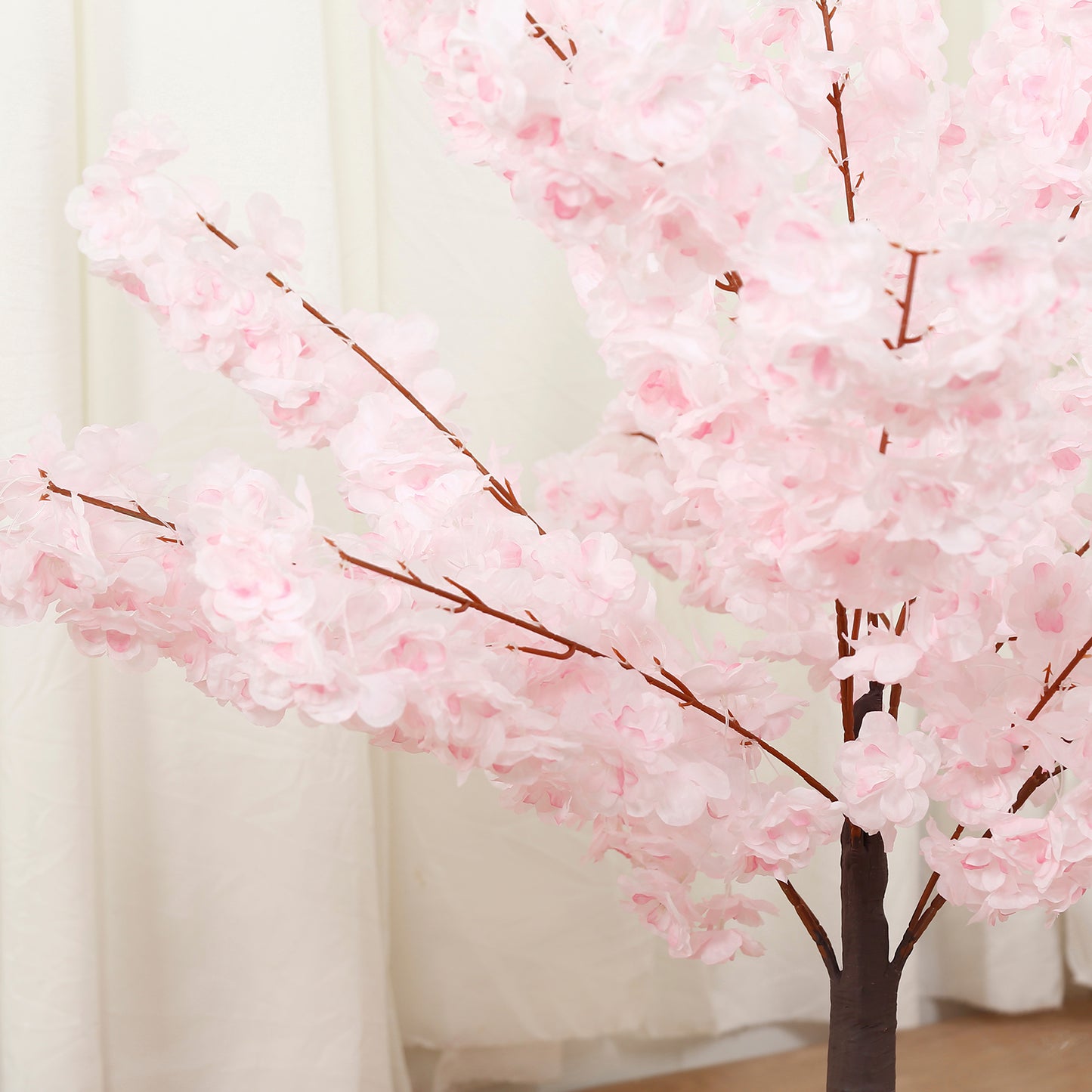 Silk Cherry Blossom Tree Centerpiece 3ft Blush – Lifelike Artificial Sakura Wishing Tree with Metal Base