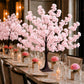 Blush silk cherry blossom tree centerpiece with metal base.