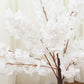 Silk Cherry Blossom Tree Centerpiece 3ft White – Lifelike Artificial Sakura Wishing Tree with Metal Base