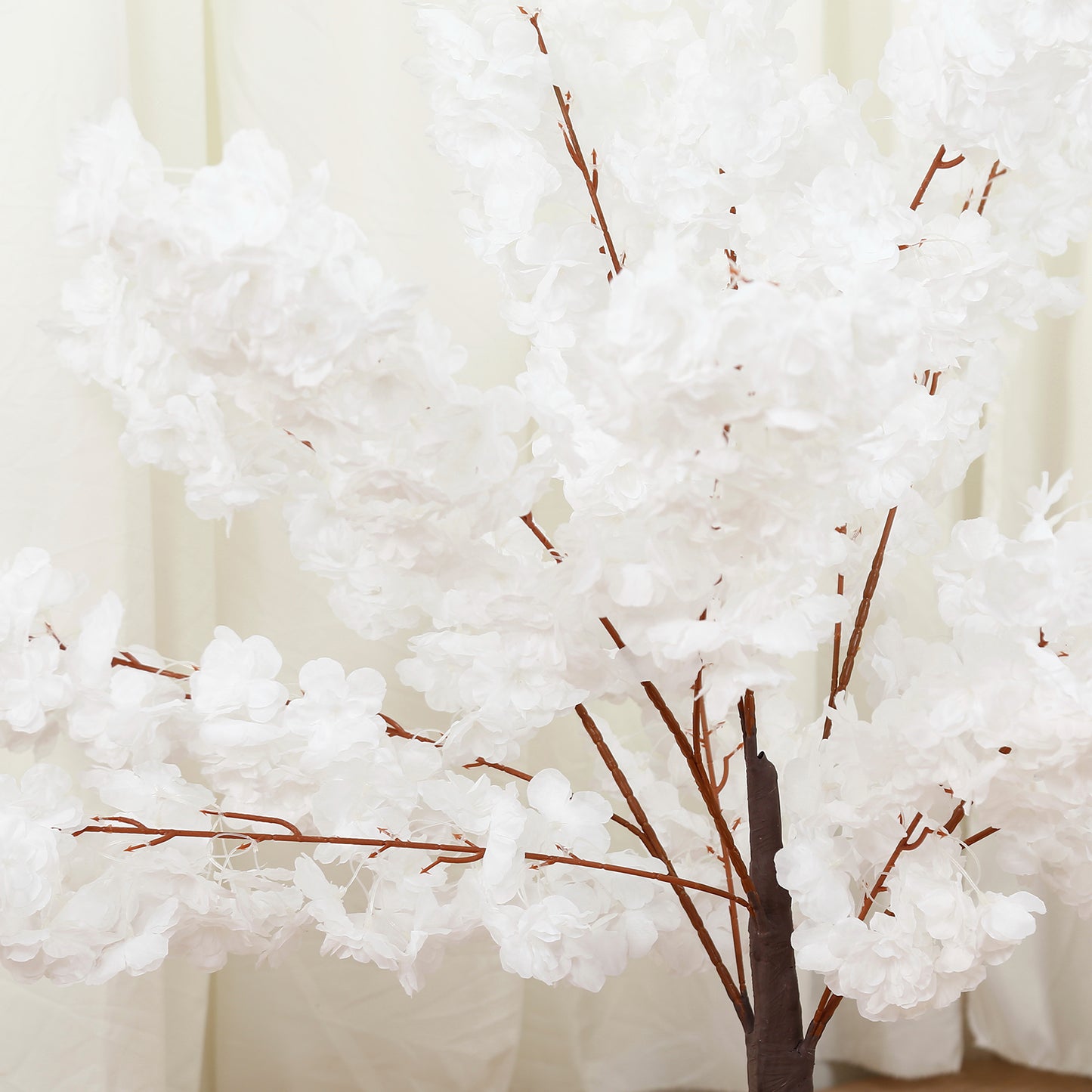 Silk Cherry Blossom Tree Centerpiece 3ft White – Lifelike Artificial Sakura Wishing Tree with Metal Base