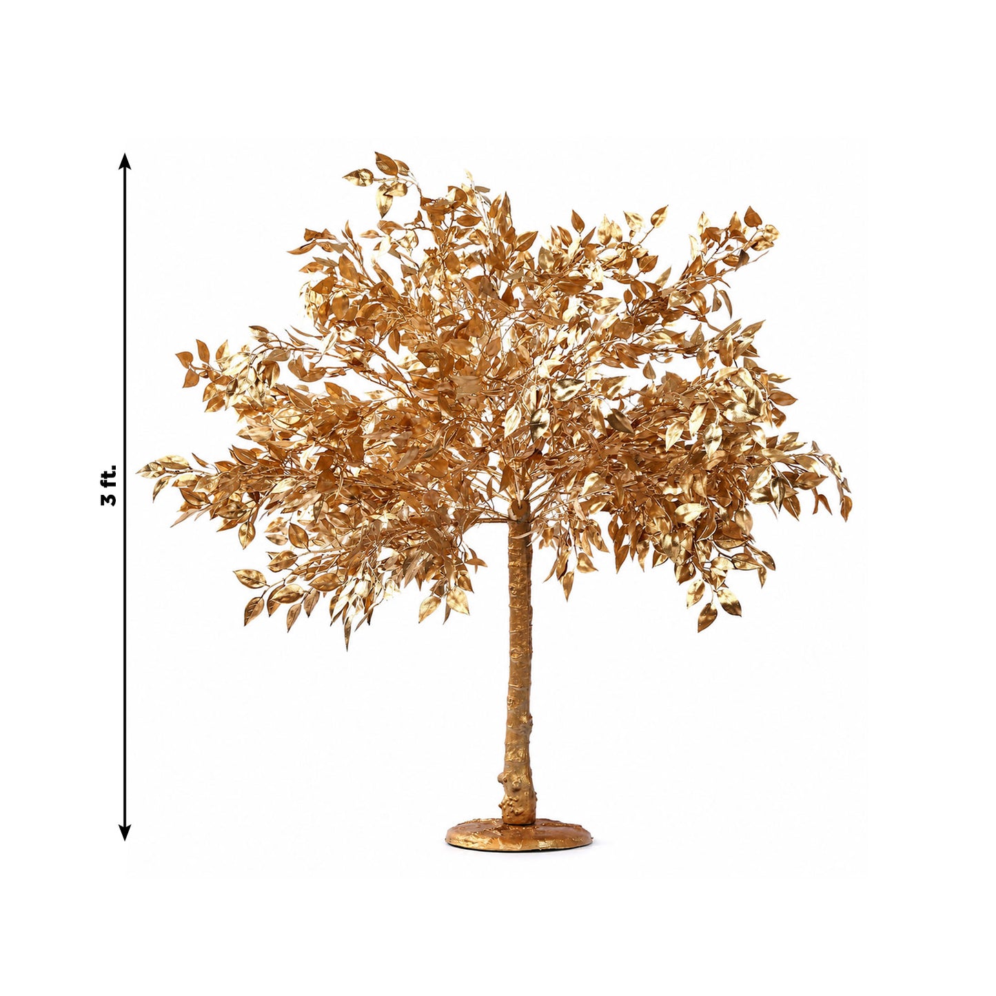 3ft Golden Faux Leaf Trees with Natural-Look Trunks – Floor Décor for Venues & Events