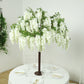 5ft Freestanding White Wisteria Artificial Tree – Cascading Silk Flower Display for Weddings & Events