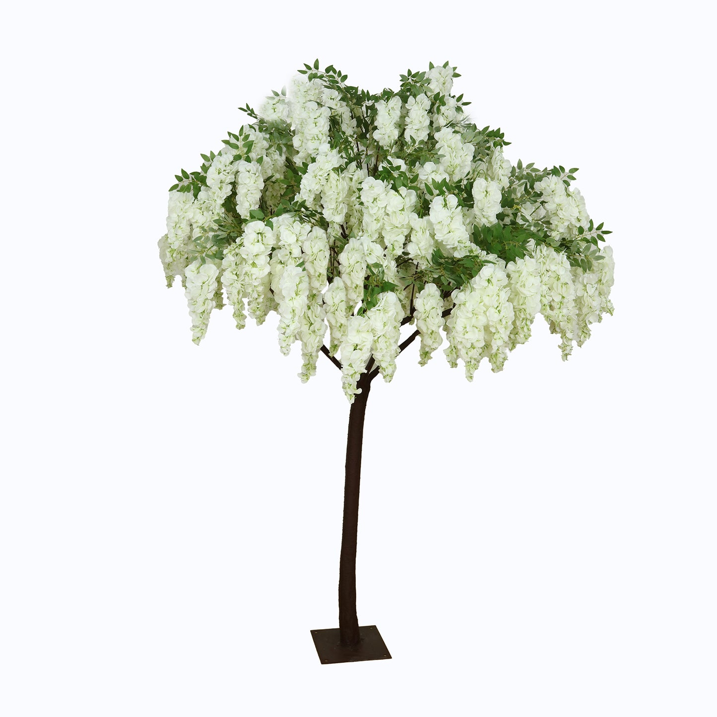 7ft Freestanding White Wisteria Artificial Tree – Cascading Silk Flower Display for Weddings & Events