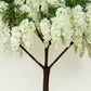 7ft Freestanding White Wisteria Artificial Tree – Cascading Silk Flower Display for Weddings & Events