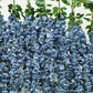 42" Silk Hanging Wisteria Flower Garland Vines in Dusty Blue, Elaborated 5 Full Strands in 1 Bush