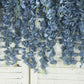42" Silk Hanging Wisteria Flower Garland Vines in Dusty Blue, Elaborated 5 Full Strands in 1 Bush