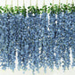 42" Silk Hanging Wisteria Flower Garland Vines in Dusty Blue, Elaborated 5 Full Strands in 1 Bush