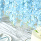 42" Silk Hanging Wisteria Flower Garland Vines in Light Blue, Elaborated 5 Full Strands in 1 Bush
