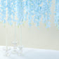 42" Silk Hanging Wisteria Flower Garland Vines in Light Blue, Elaborated 5 Full Strands in 1 Bush