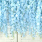 42" Silk Hanging Wisteria Flower Garland Vines in Light Blue, Elaborated 5 Full Strands in 1 Bush
