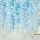 42" Silk Hanging Wisteria Flower Garland Vines in Light Blue, Elaborated 5 Full Strands in 1 Bush