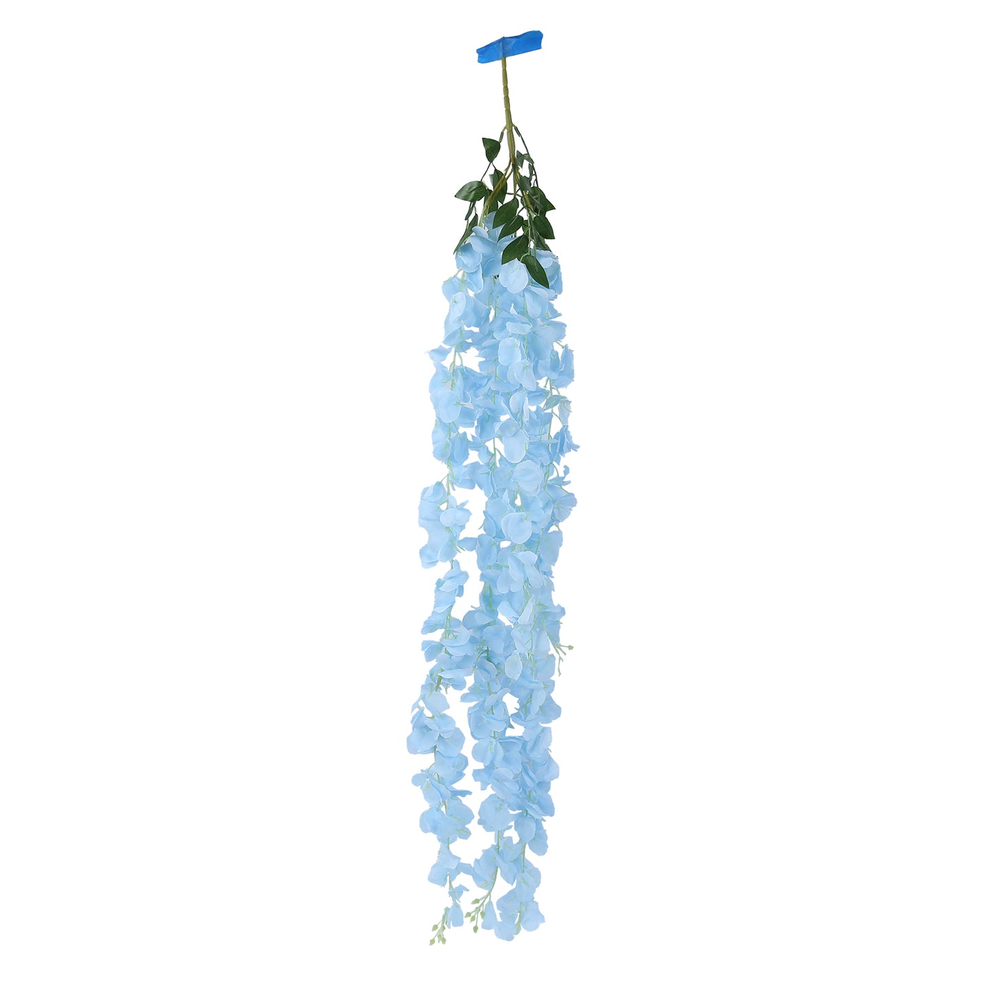42" Silk Hanging Wisteria Flower Garland Vines in Light Blue, Elaborated 5 Full Strands in 1 Bush