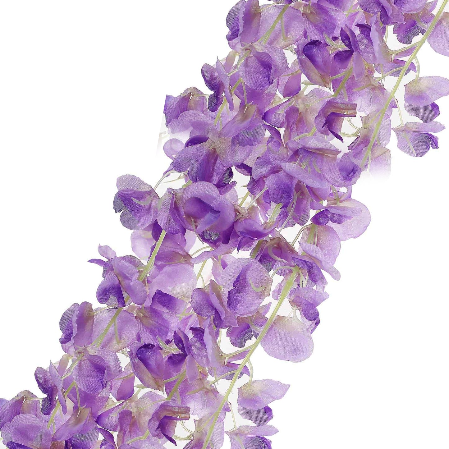 42" Silk Hanging Wisteria Flower Garland Vines in Lavender Lilac, Elaborated 5 Full Strands in 1 Bush