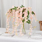 44 Inch Blush Rose Gold Silk Hanging Wisteria Flower Garland Vines Artificial 5 Pack