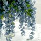 5 Pack 44" Silk Hanging Wisteria Flower Garland Vines in Dusty Blue, 3 Strands in 1 Bush