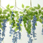 5 Pack 44" Silk Hanging Wisteria Flower Garland Vines in Dusty Blue, 3 Strands in 1 Bush