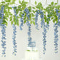 5 Pack 44" Silk Hanging Wisteria Flower Garland Vines in Dusty Blue, 3 Strands in 1 Bush