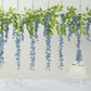 5 Pack 44" Silk Hanging Wisteria Flower Garland Vines in Dusty Blue, 3 Strands in 1 Bush
