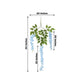 Light blue silk wisteria flower garland vine, 44 inches long, 5 pack.