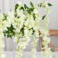 5 Pack 44 Inch Cream Silk Hanging Wisteria Flower Garland Vines Artificial