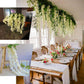 5 Pack | 44" White Artificial Silk Hanging Wisteria Flower Vines
