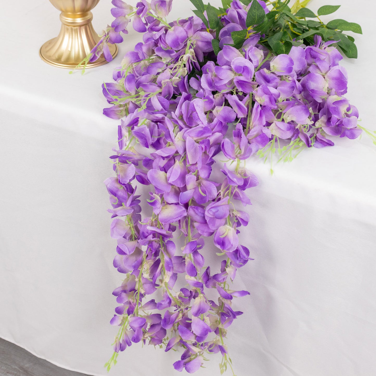 5 Pack Lavender Silk Artificial Hanging Wisteria Flower Garland Vines 44 Inch