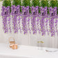 5 Pack Lavender Silk Artificial Hanging Wisteria Flower Garland Vines 44 Inch