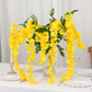 5 Pack Artificial 44 Inch Yellow Silk Hanging Wisteria Flower Garland Vines