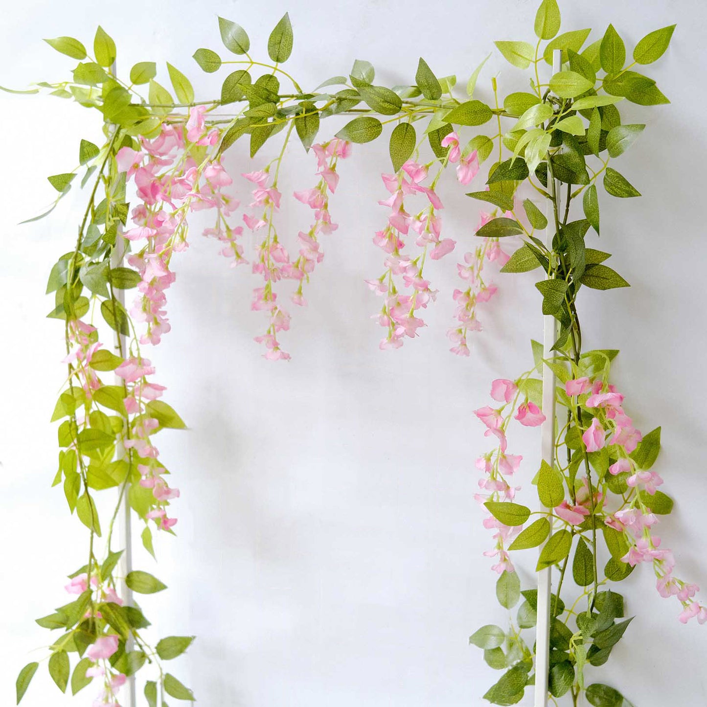 2 Pack 6ft Pink Artificial Wisteria Flower Garland Hanging Vines, Silk Floral Garland Wedding Arch Decor