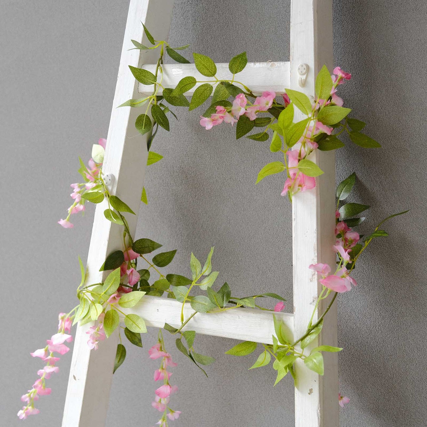 2 Pack 6ft Pink Artificial Wisteria Flower Garland Hanging Vines, Silk Floral Garland Wedding Arch Decor