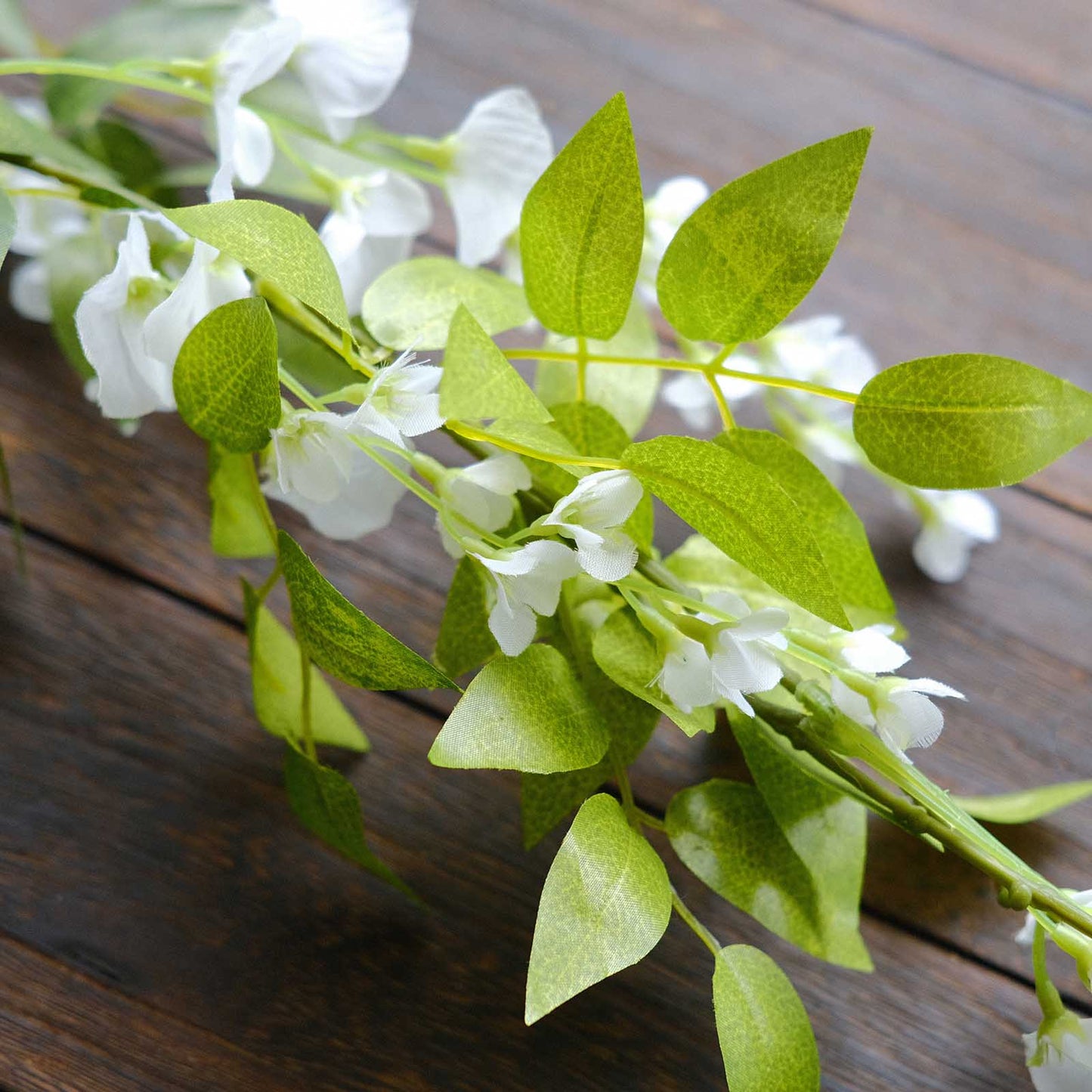 2 Pack 6ft White Artificial Wisteria Flower Garland Hanging Vines, Silk Floral Garland Wedding Arch Decor