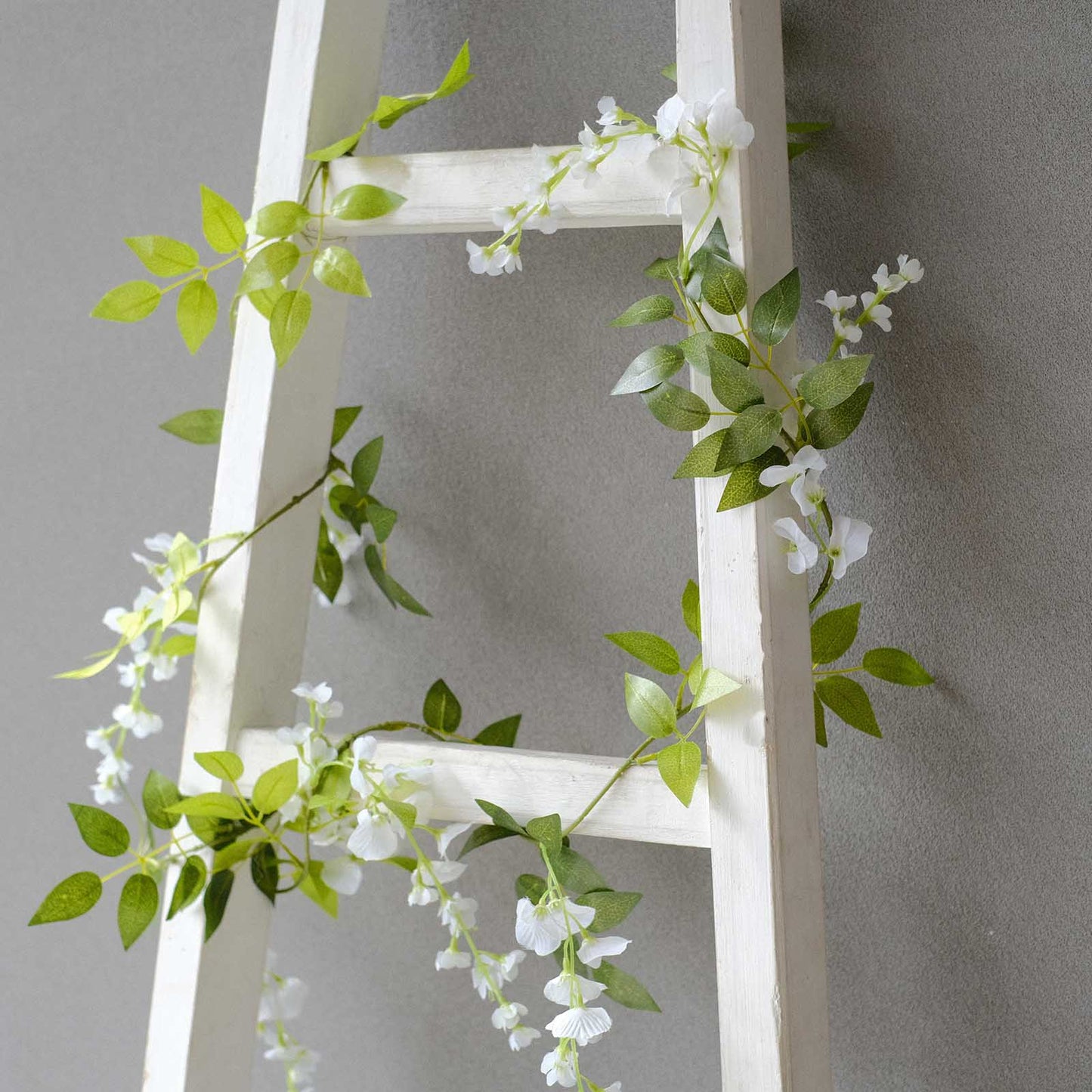 2 Pack 6ft White Artificial Wisteria Flower Garland Hanging Vines, Silk Floral Garland Wedding Arch Decor